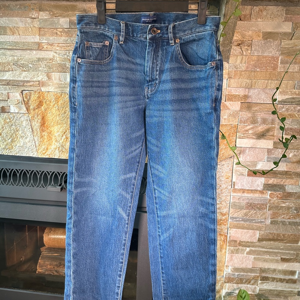 Proper Cloth Men’s Dark Wash Stretch Jeans - Indigo Stretch